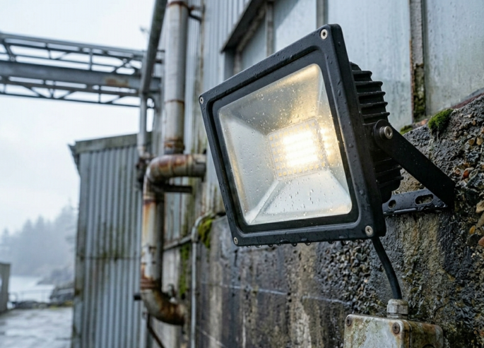 Naświetlacze LED zamontowany na wilgotnej powierzchni