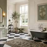 Baño con decoración vintage