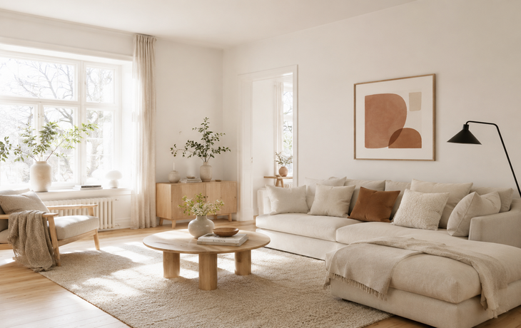 Salón de estilo nórdico