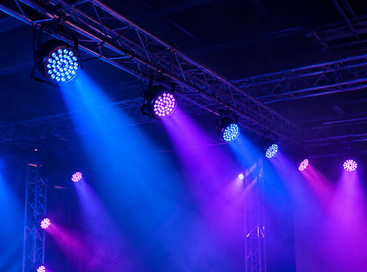 Verlichting voor evenementen zoals concerten of beursstands