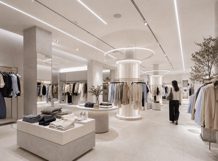 Tienda retail con iluminación LED