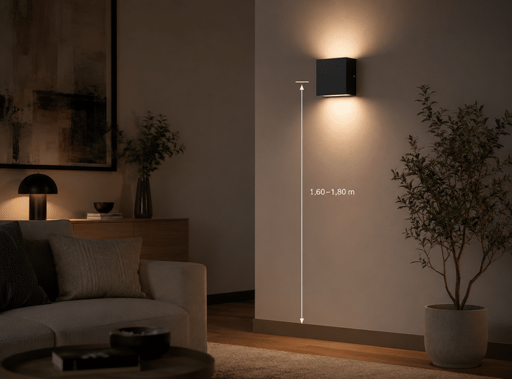 De ideale hoogte voor het bevestigen van een wandlamp