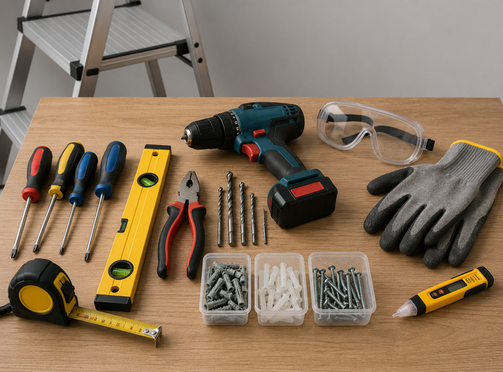 Tools required to install an LED panel