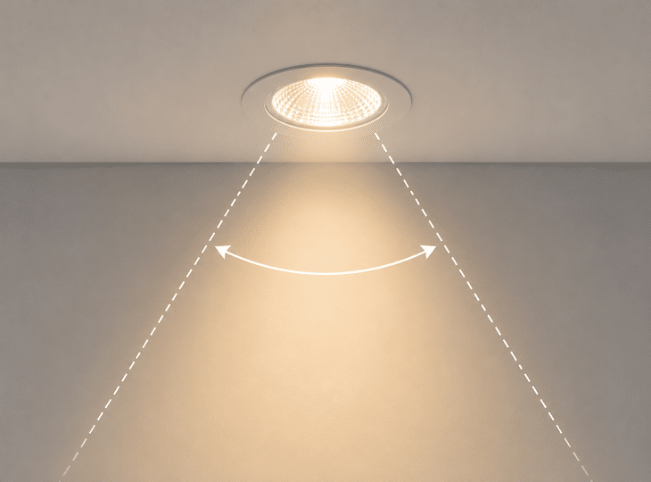 Beam angle of an LED downlight