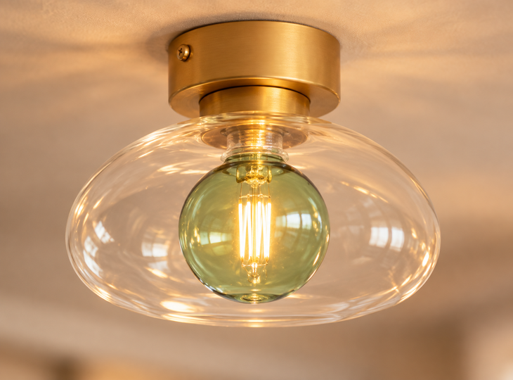 Candeeiro de teto vintage verde