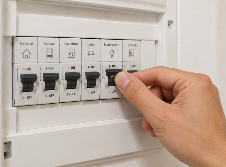 Una persona che ripristina l'alimentazione elettrica per installare una lampada da soffitto