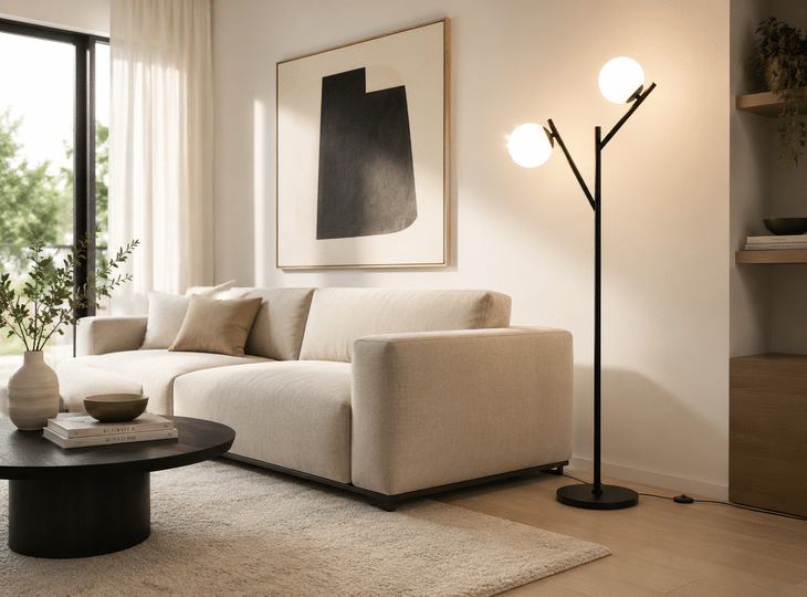 Un salon de style moderne à la décoration minimaliste