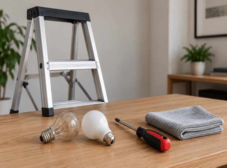 Les outils dont vous aurez besoin pour changer correctement l'ampoule de votre plafonnier