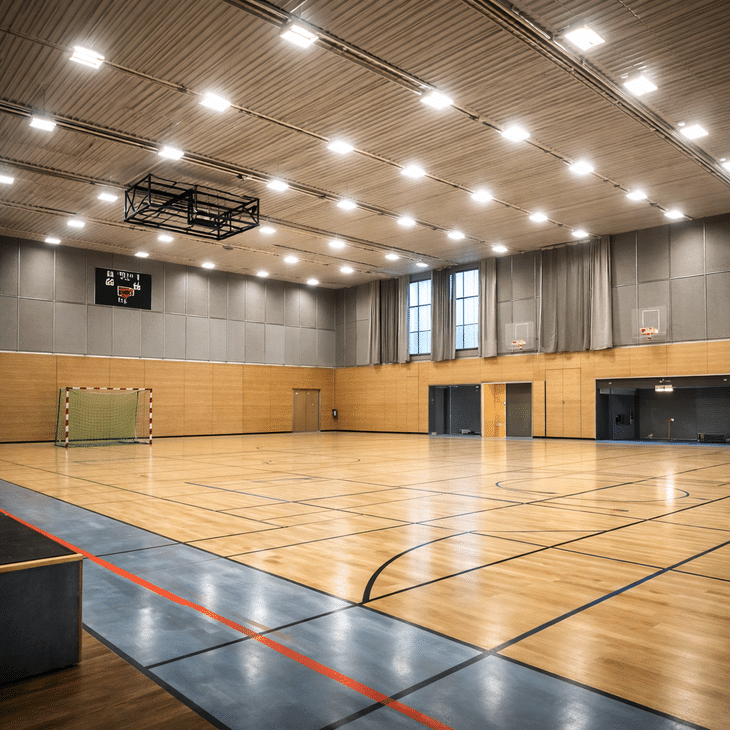 pavilhão desportivo com iluminação LED