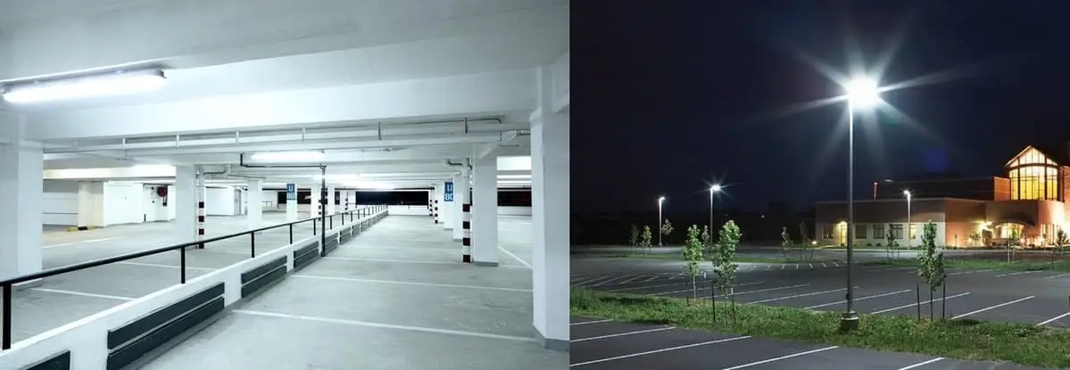 Iluminação LED em parques de estacionamento e garagens