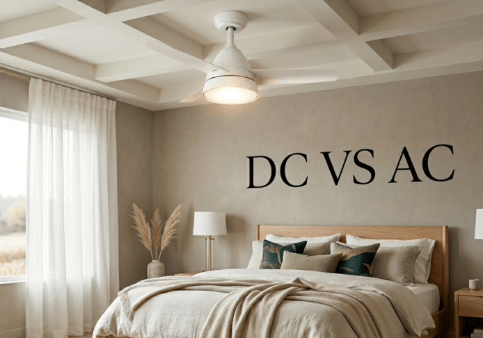 Ventiladores de teto com motor DC VS AC