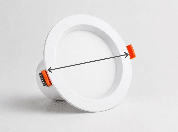 Diâmetro e dimensões dos downlights LED