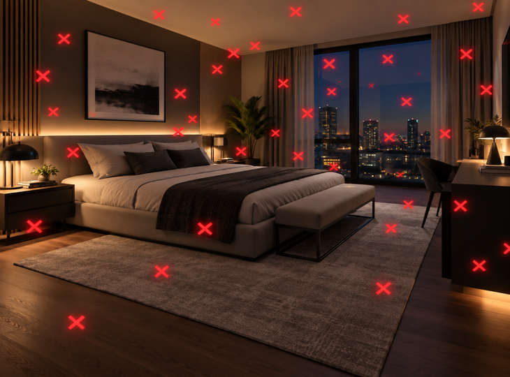 Dormitorio con decoración de estilo moderno