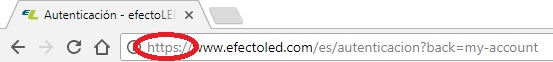 La página de acceso a la cuenta de usuario vemos que es segura y muestra "https"