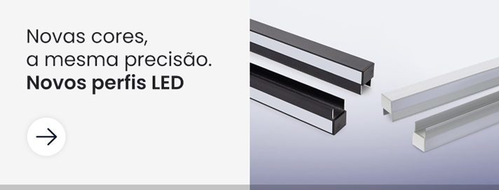 Perfis de LED e molduras para fitas LED